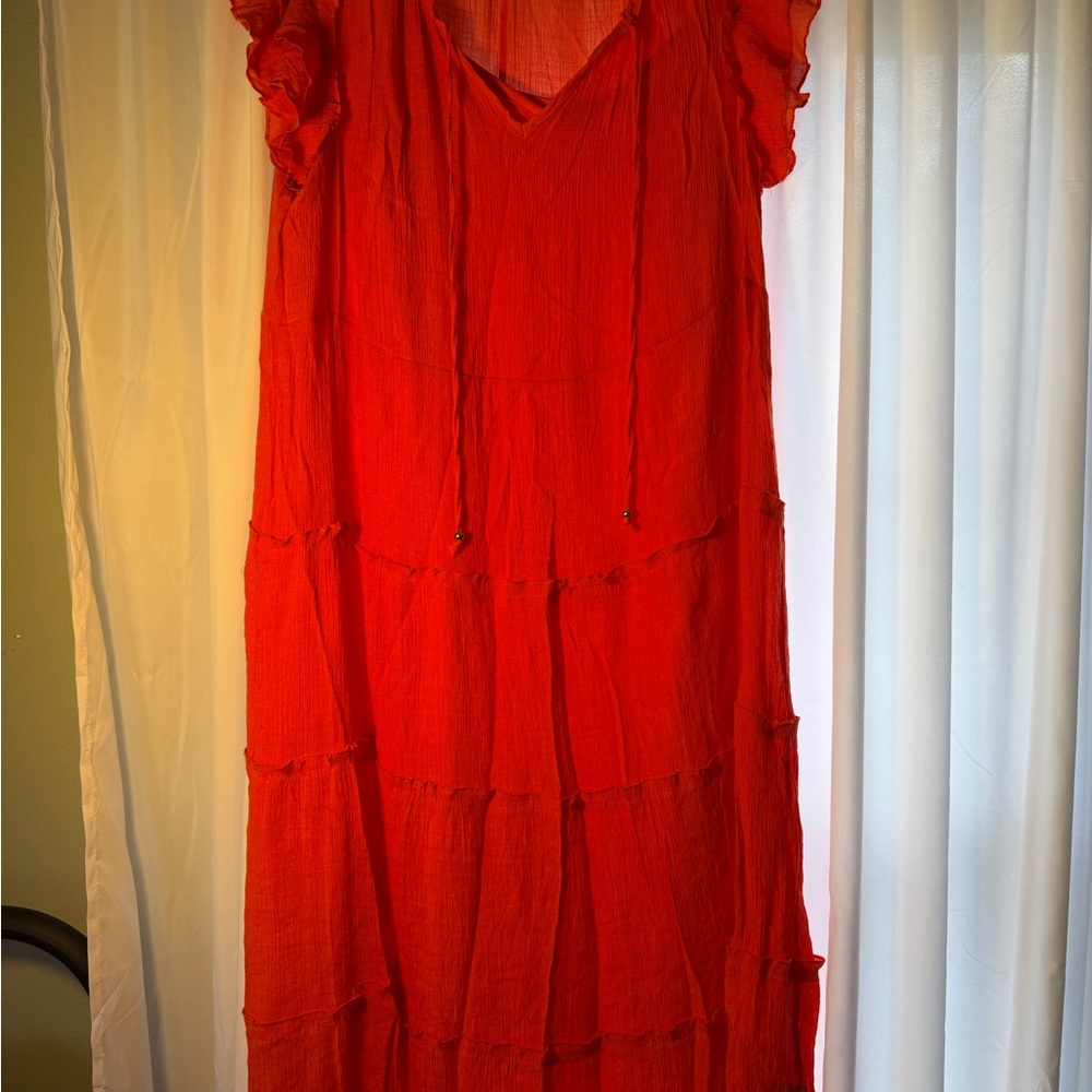 Mlle Gabrielle Vibrant Orange Maxi Dress